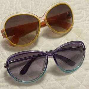 2 Retro Style Sunglasses Set